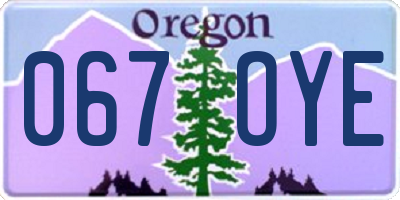 OR license plate 067OYE