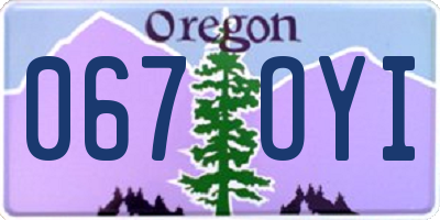 OR license plate 067OYI