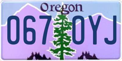 OR license plate 067OYJ