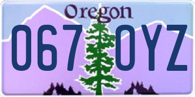 OR license plate 067OYZ