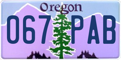OR license plate 067PAB