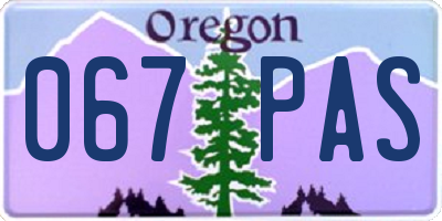 OR license plate 067PAS