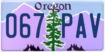 OR license plate 067PAV