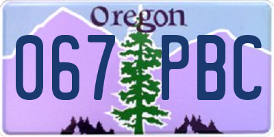 OR license plate 067PBC