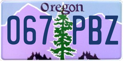 OR license plate 067PBZ