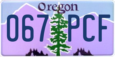 OR license plate 067PCF