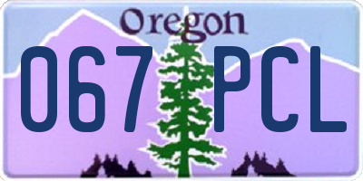 OR license plate 067PCL