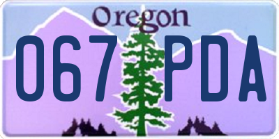 OR license plate 067PDA