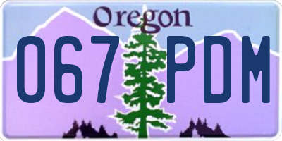 OR license plate 067PDM