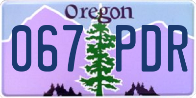 OR license plate 067PDR