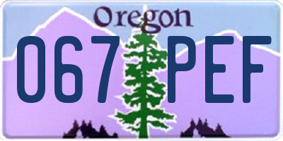OR license plate 067PEF