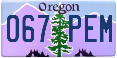 OR license plate 067PEM