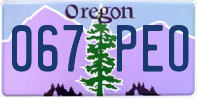 OR license plate 067PEO