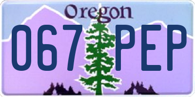 OR license plate 067PEP