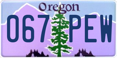 OR license plate 067PEW