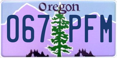 OR license plate 067PFM