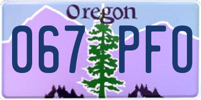 OR license plate 067PFO