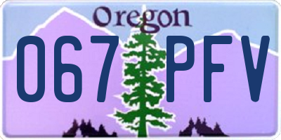 OR license plate 067PFV
