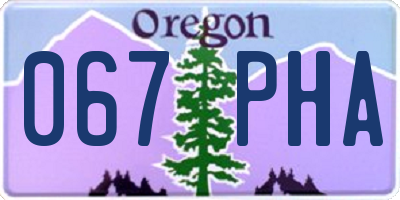 OR license plate 067PHA