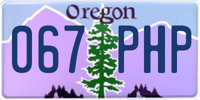 OR license plate 067PHP