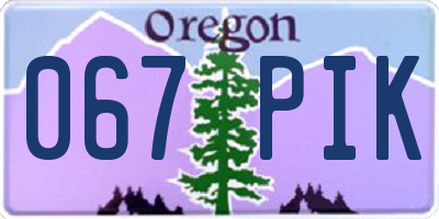 OR license plate 067PIK