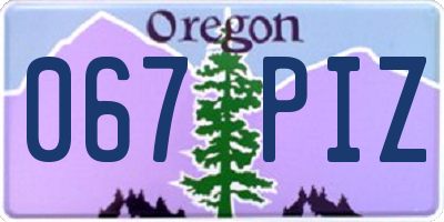 OR license plate 067PIZ