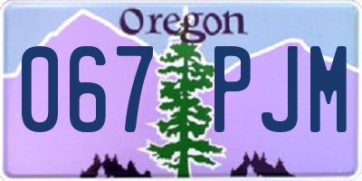 OR license plate 067PJM
