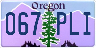 OR license plate 067PLI