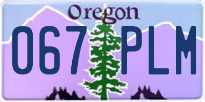 OR license plate 067PLM