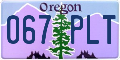 OR license plate 067PLT
