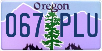 OR license plate 067PLU