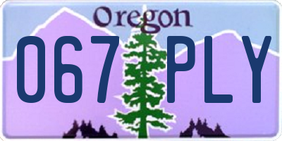 OR license plate 067PLY