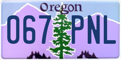 OR license plate 067PNL