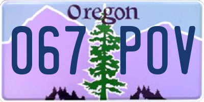 OR license plate 067POV