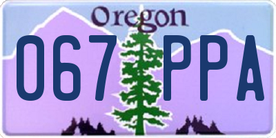 OR license plate 067PPA