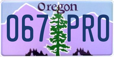 OR license plate 067PRO