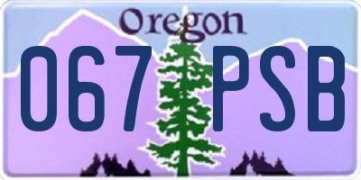 OR license plate 067PSB