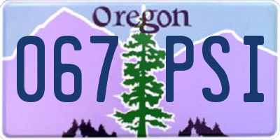 OR license plate 067PSI