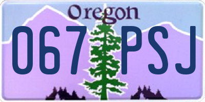 OR license plate 067PSJ