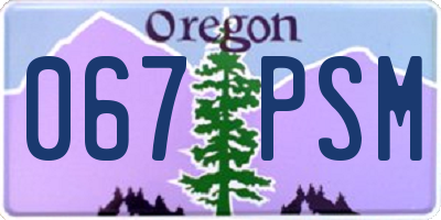 OR license plate 067PSM