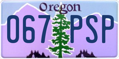 OR license plate 067PSP