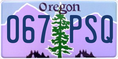 OR license plate 067PSQ