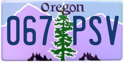 OR license plate 067PSV