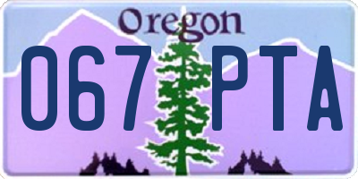 OR license plate 067PTA