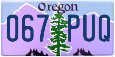 OR license plate 067PUQ
