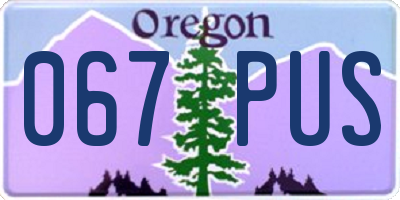 OR license plate 067PUS