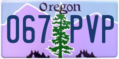 OR license plate 067PVP