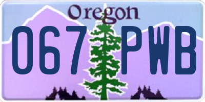 OR license plate 067PWB