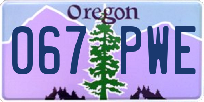 OR license plate 067PWE
