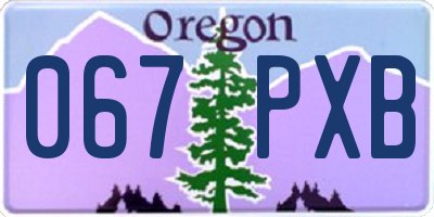 OR license plate 067PXB